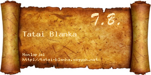 Tatai Blanka névjegykártya